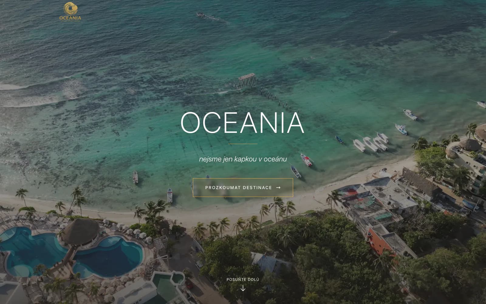 Oceania luxury travel website homepage